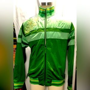 Vintage Caffeine green zip up track jacket XL
